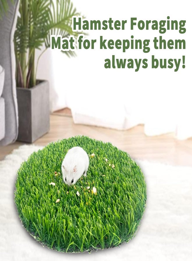 FlidRunest Hamster Foraging Grass Puzzle Hammock Swing, Small Pet Simulation Slow Feeder Mat, Washable Hanging Enrichment Activity for Bunny Guinea Pigs Hedgehog - Image 4